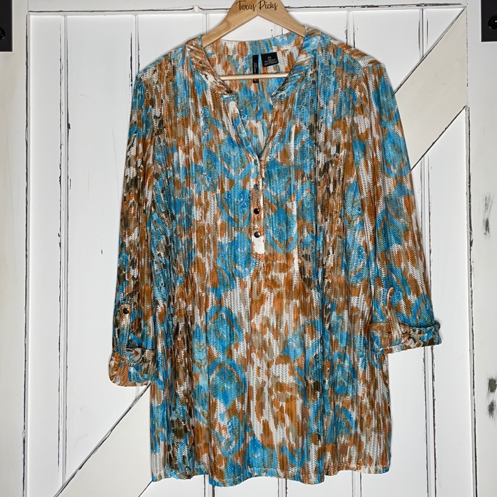 👑 2 for $15 sale!!  New Directions - Curvy Sz 2X Tunic 3/4 Sleeves